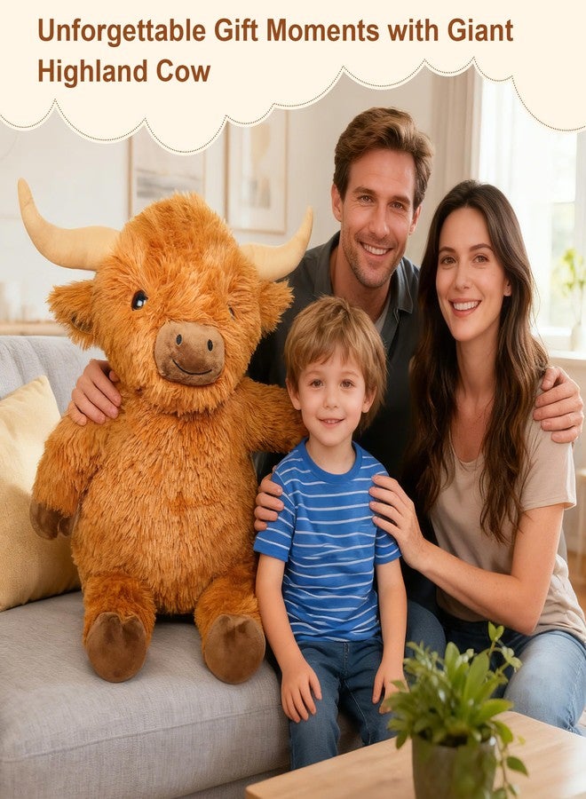 Wepop Giant Highland Cow Stuffed Animal 36in, Adorable and Cuddly Big Highland Cow Plush, Cattle Plushies Gifts Decoration for Christmas, Birthday, Valentines, Baby Shower, Party - Image 5